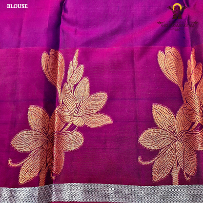 Bottle Green Body with Magenta Saree