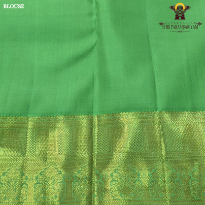 Refreshing parrot green shade with elegant self-gold zari Saree