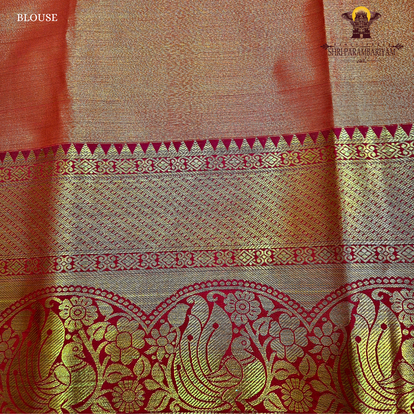 Rich vermilion red / brick red Saree
