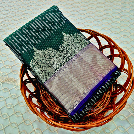 Rich emerald green Saree