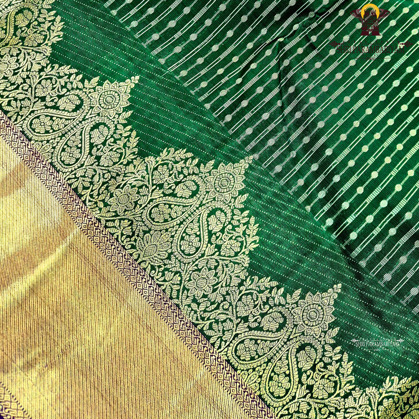 Rich emerald green Saree