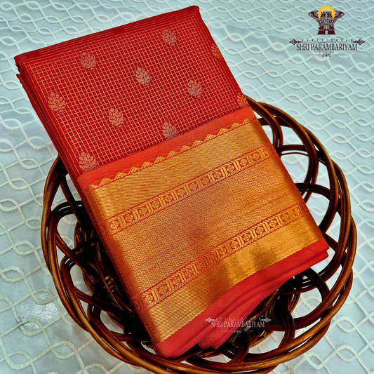 Brick Red Saree