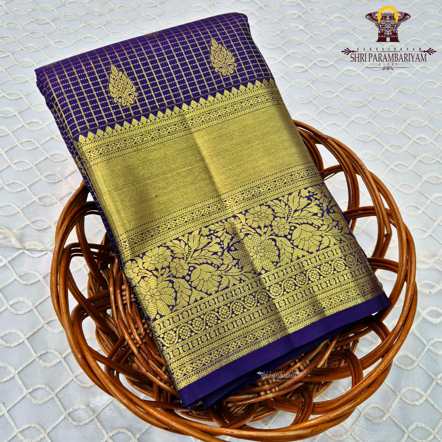 Deep Royal Blue with Rich Gold Zari Saree