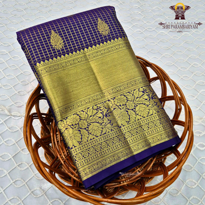 Deep Royal Blue with Rich Gold Zari Saree