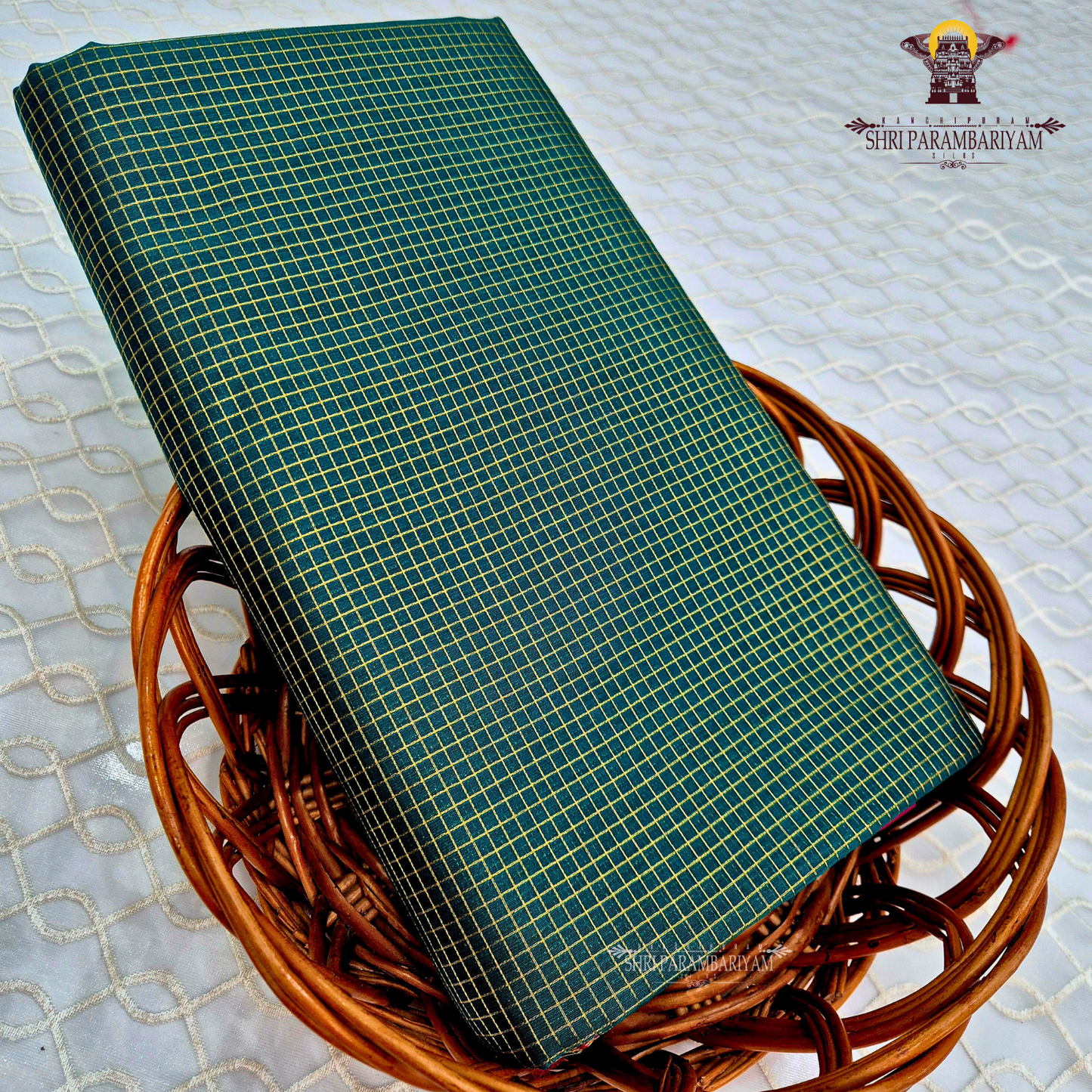 Deep bottle green Saree