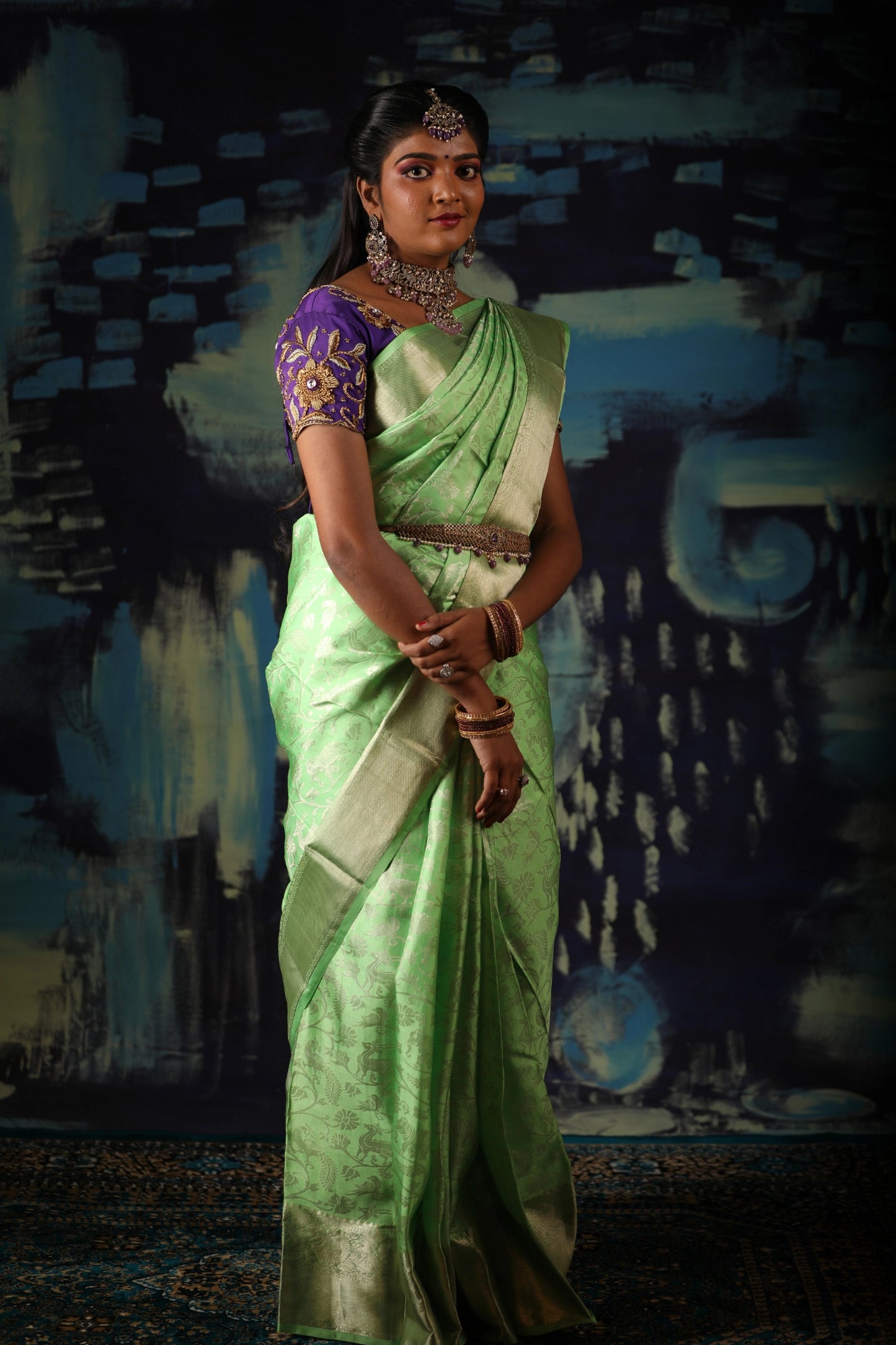 Parrot Green Kanchipuram Elegance