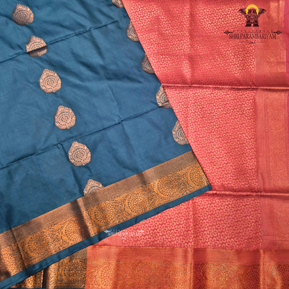 Rich steel blue / slate blue Saree