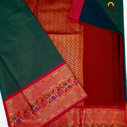 Deep bottle green Saree