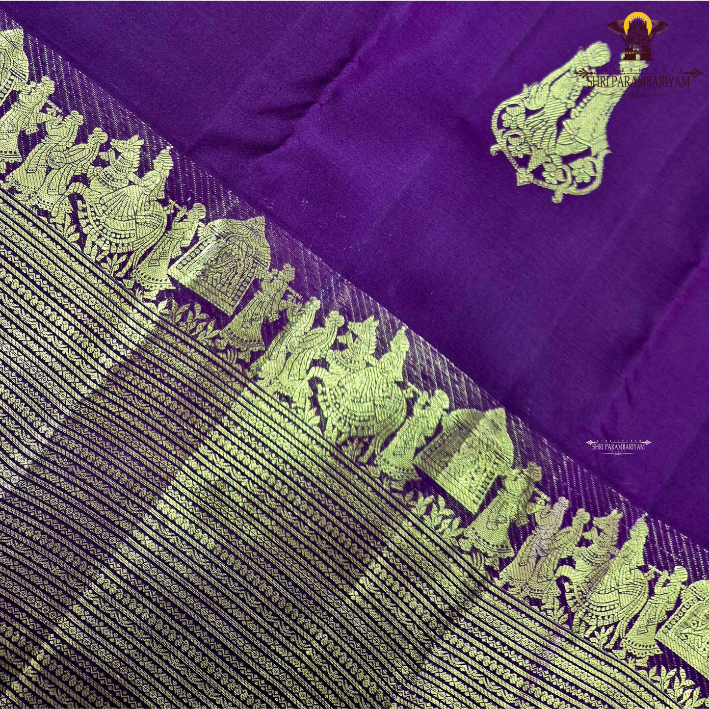 A luxurious Royal Plum Purple / Deep Wine Purple shade Saree