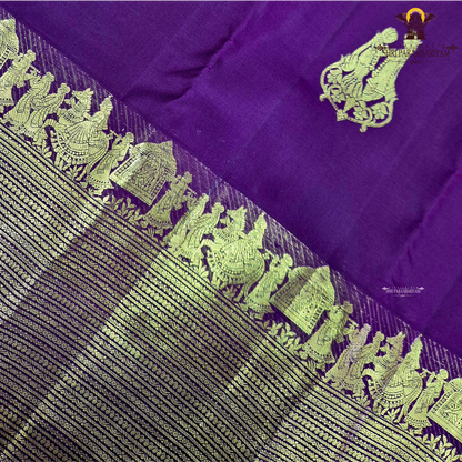 A luxurious Royal Plum Purple / Deep Wine Purple shade Saree