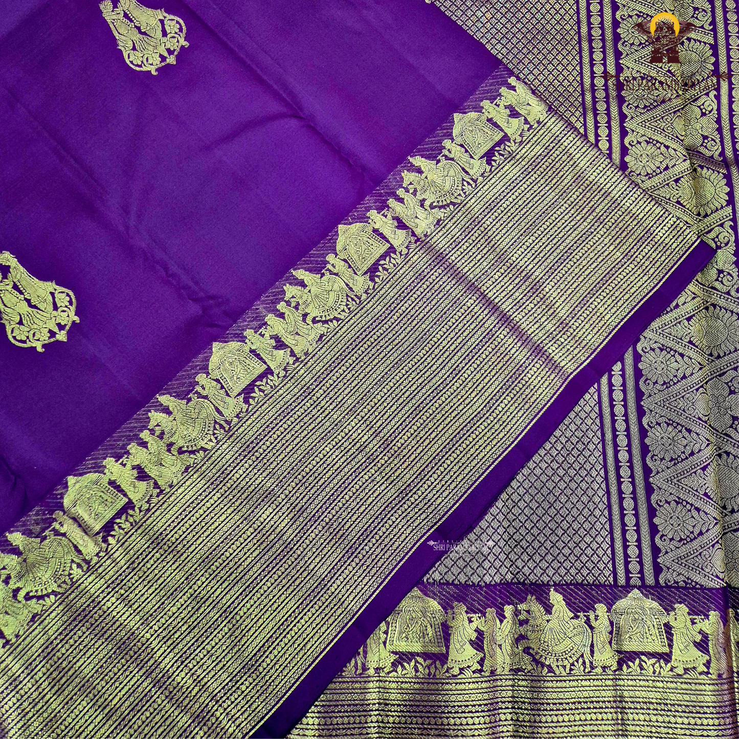 A luxurious Royal Plum Purple / Deep Wine Purple shade Saree