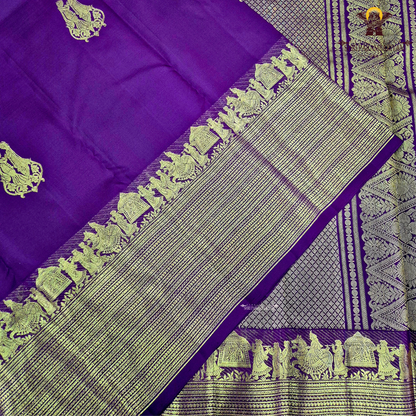 A luxurious Royal Plum Purple / Deep Wine Purple shade Saree