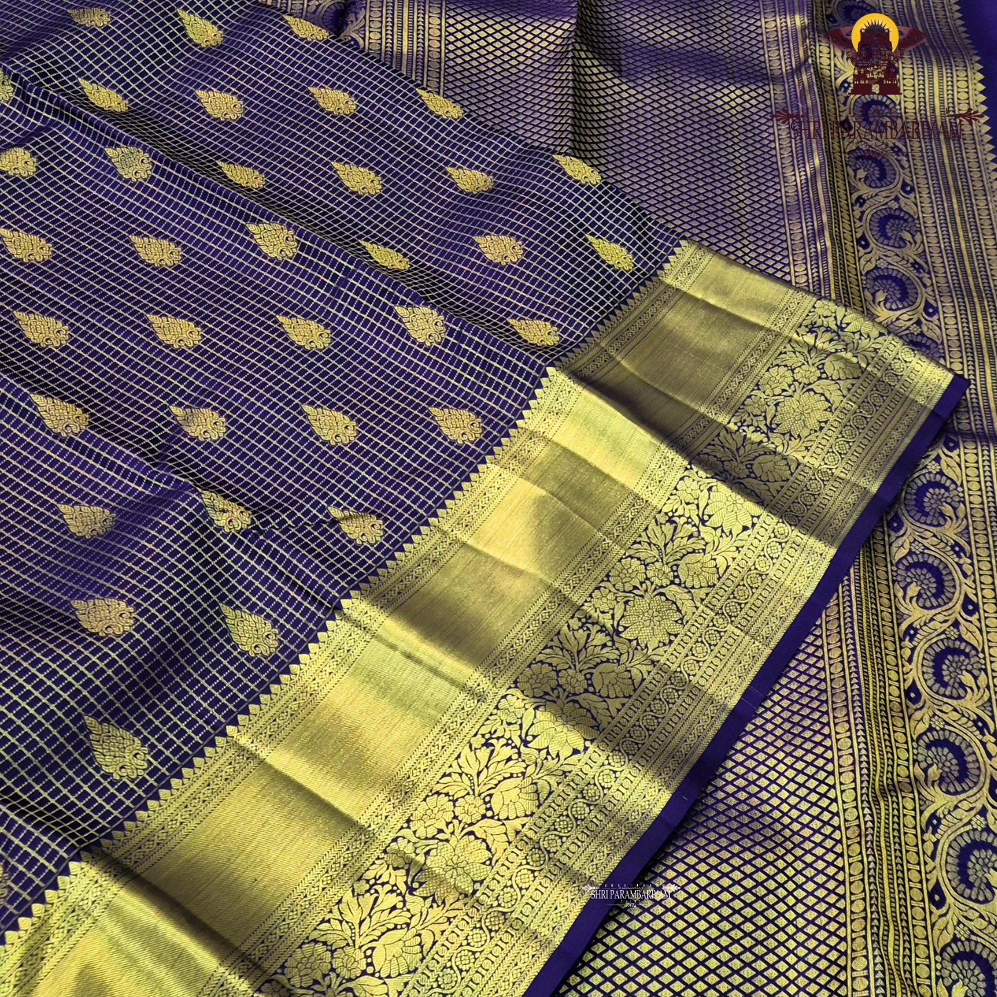 Deep Royal Blue with Rich Gold Zari Saree
