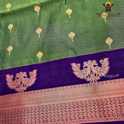 Classic olive green / bottle green Saree