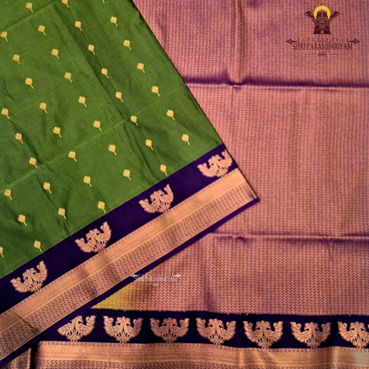 Classic olive green / bottle green Saree