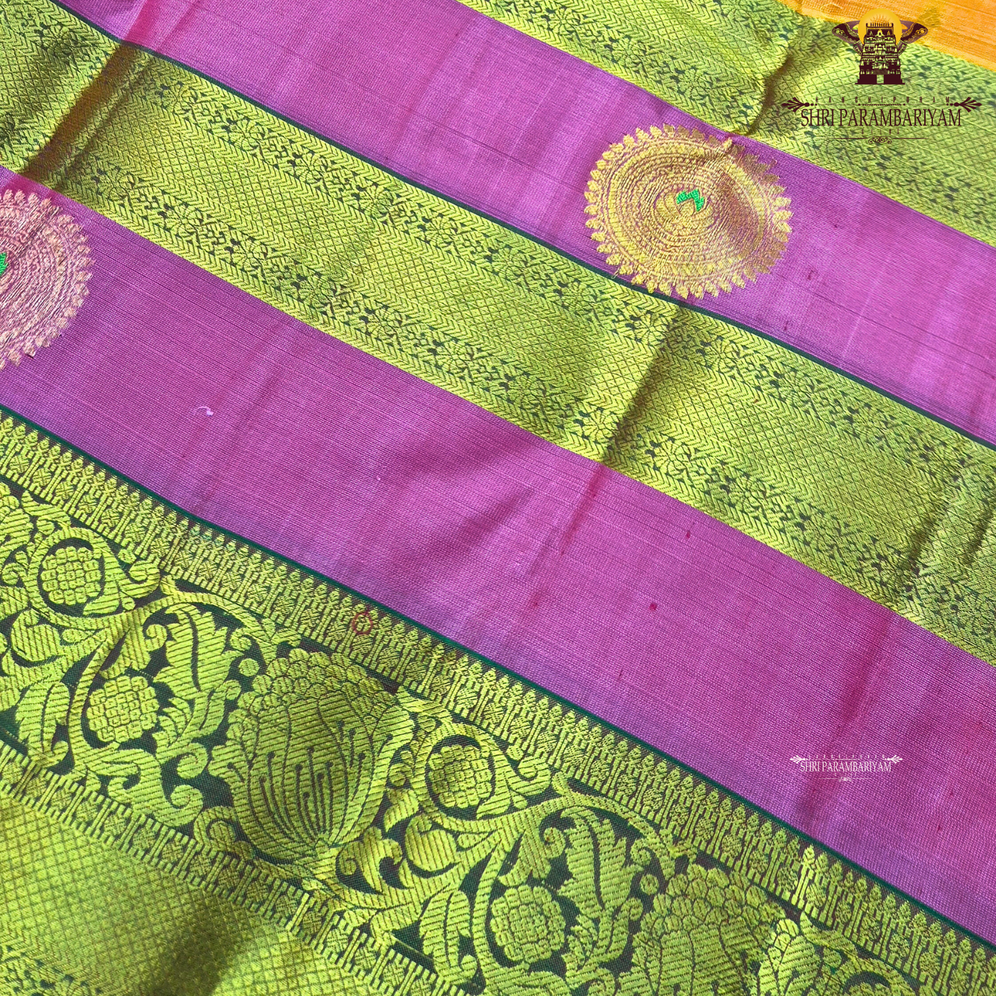 A beautiful bright pink body complemented Saree