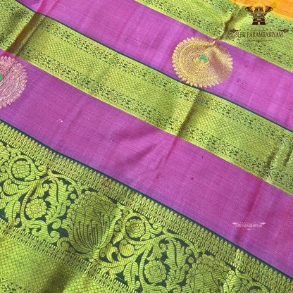 A beautiful bright pink body complemented Saree