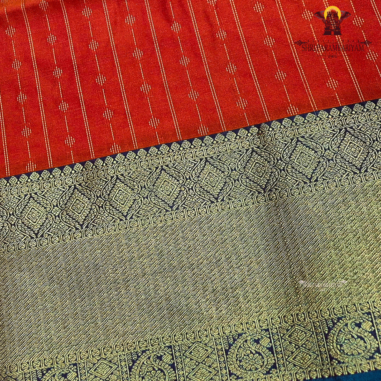 Rich brick red / rust red base Saree