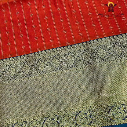 Rich brick red / rust red base Saree