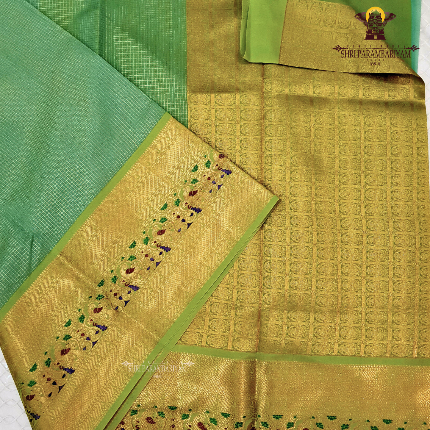 Light leaf green Saree