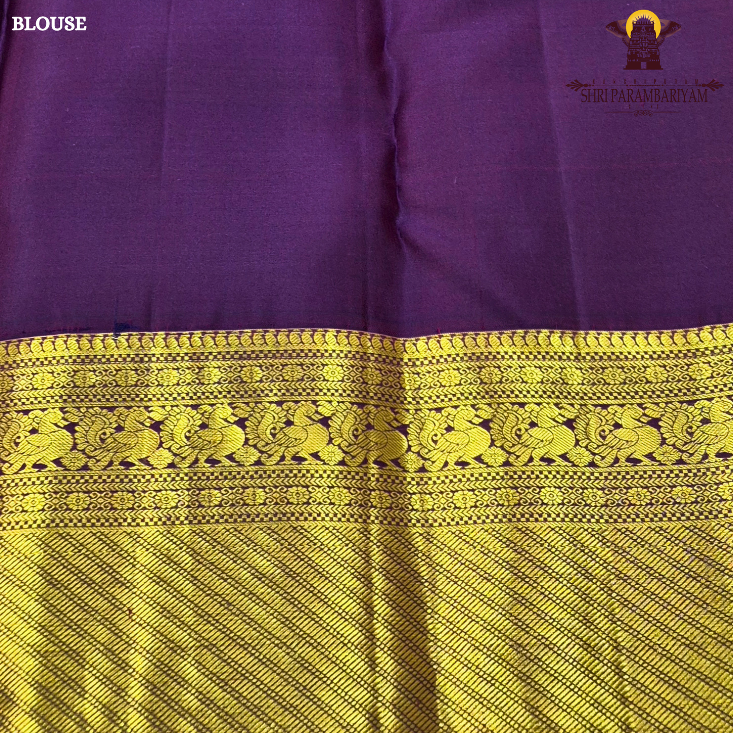 Rich deep purple shade with luxurious antique gold zari Saree