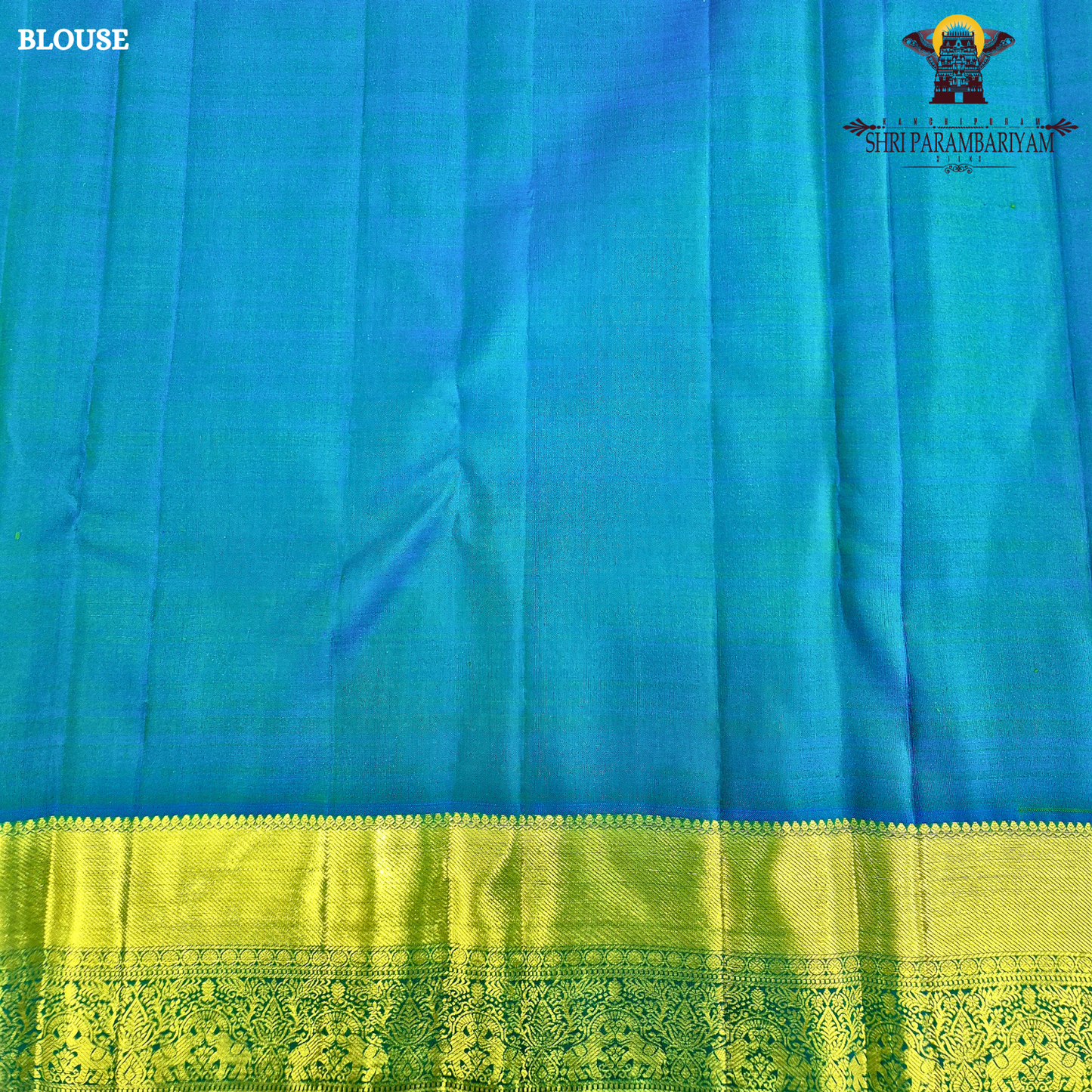 A rich Royal Blue with Gold Zari Saree