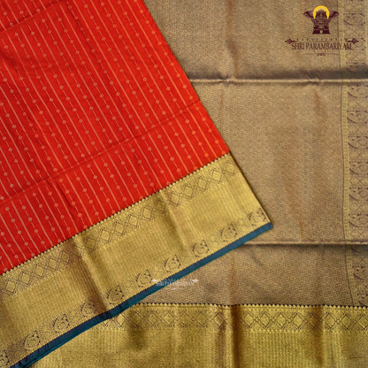 Rich brick red / rust red base Saree