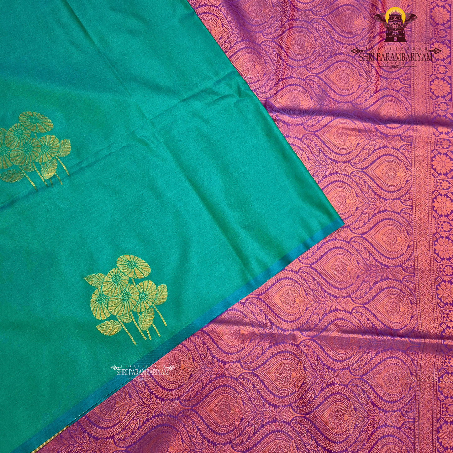 Elegant teal green Saree