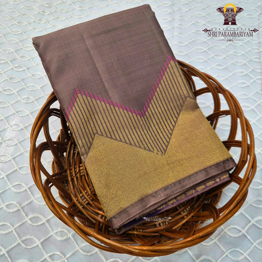 A classy ash brown (smoky taupe Saree