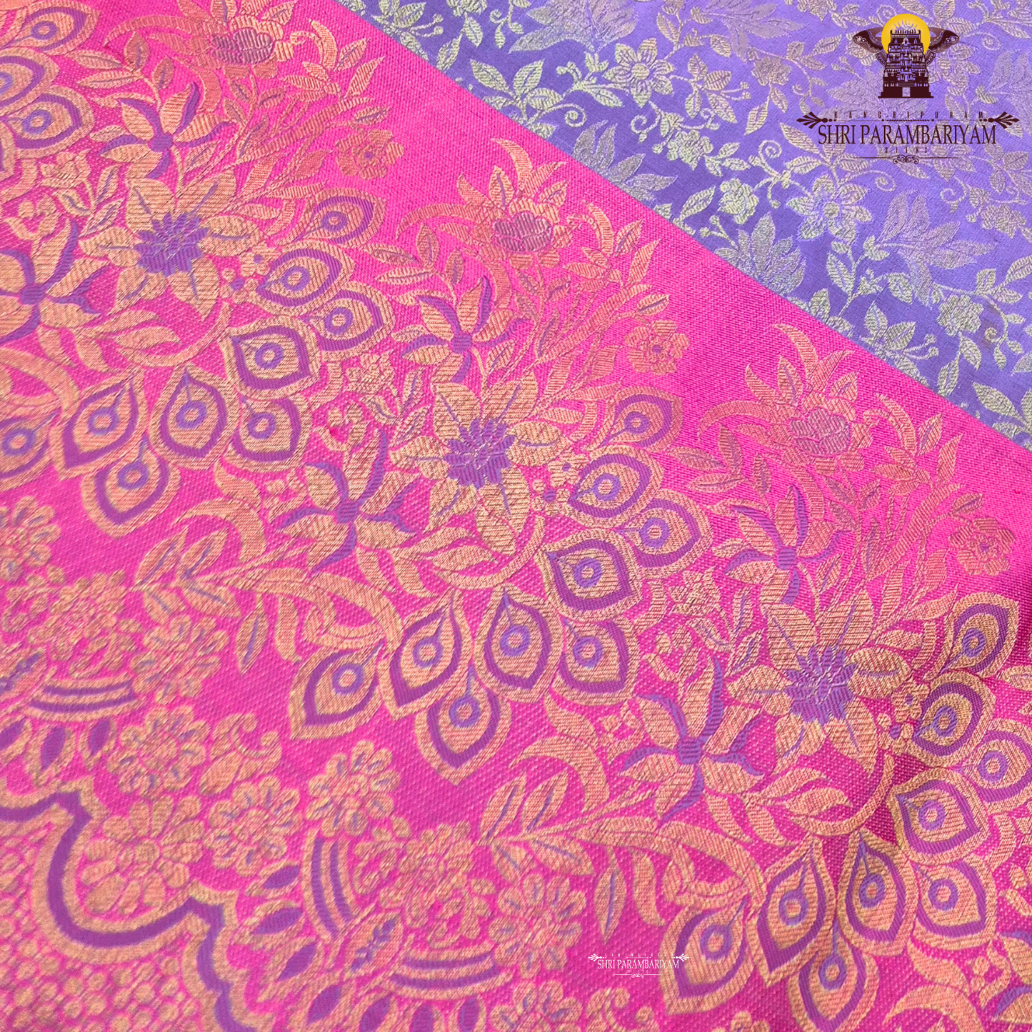 A rich lavender purple (soft violet tone) base with elegant silver zari work Saree