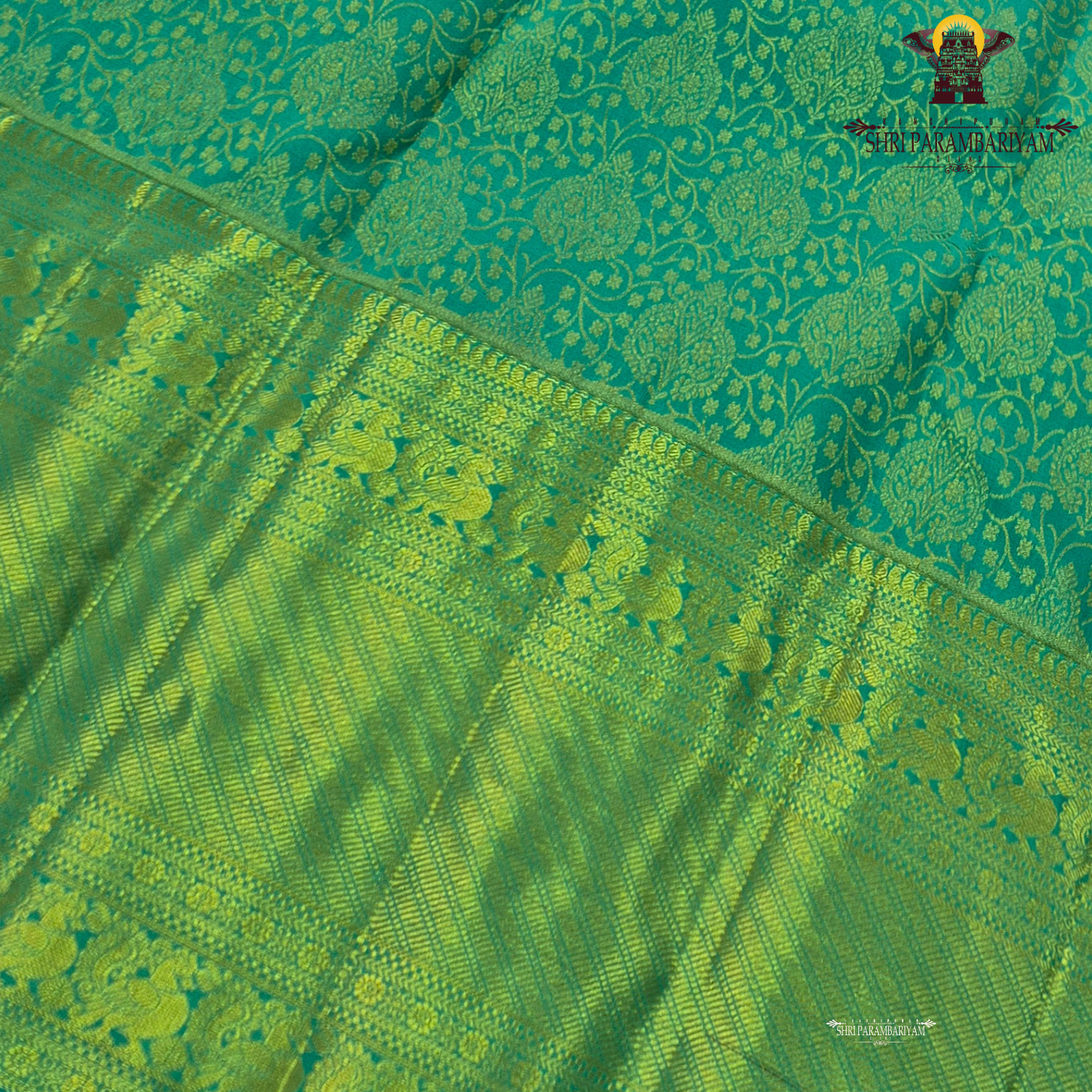 A beautiful turquoise blue shade with elegant self-gold zari Saree