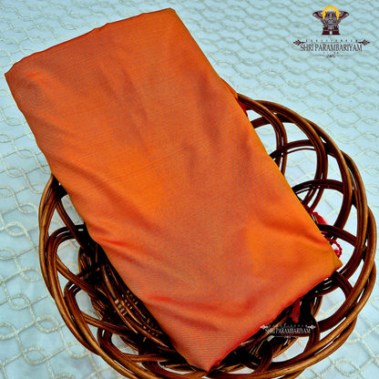 Bright burnt orange / copper orange Saree
