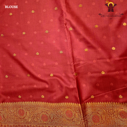 Bright burnt orange / copper orange Saree