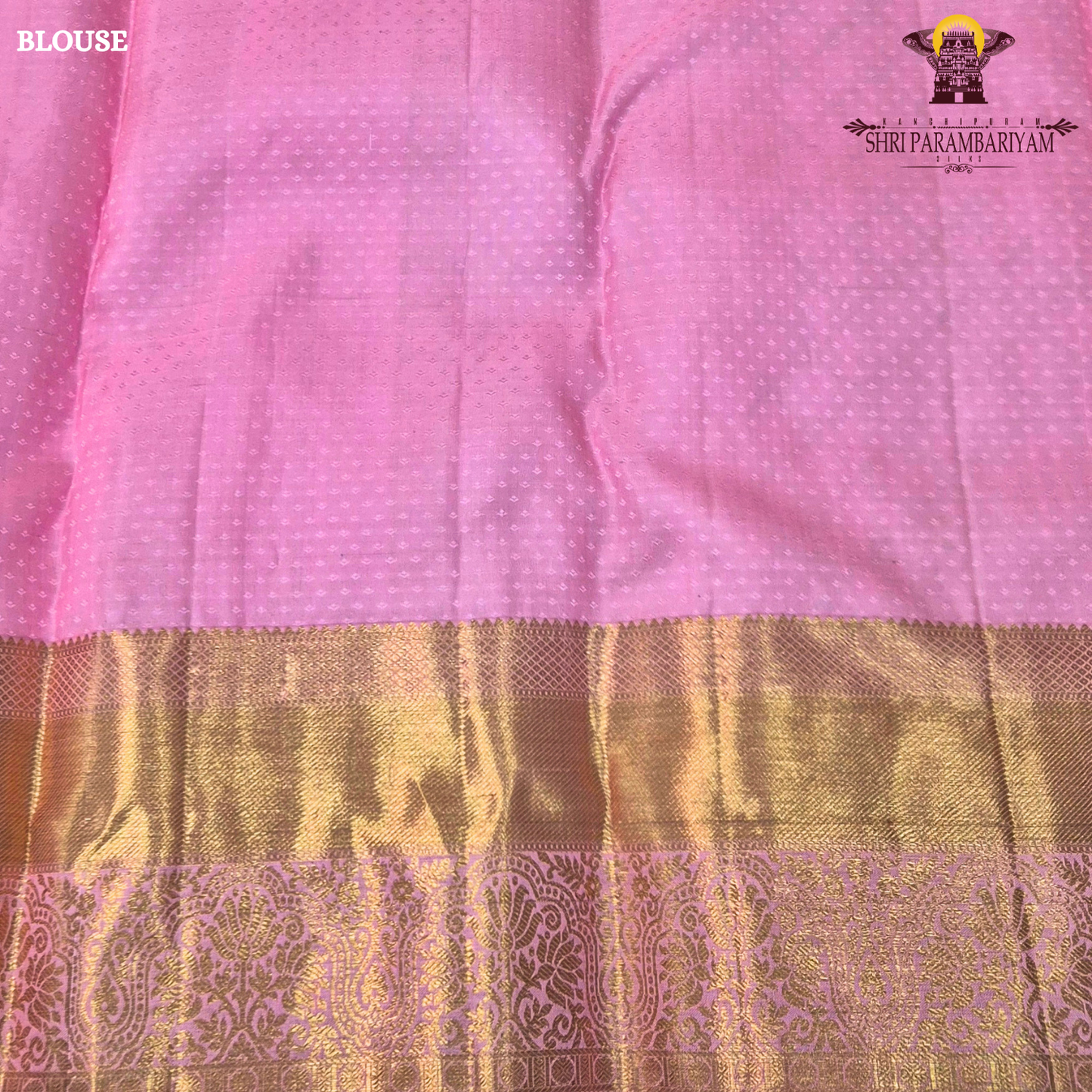 Soft baby pink with antique gold zari Saree