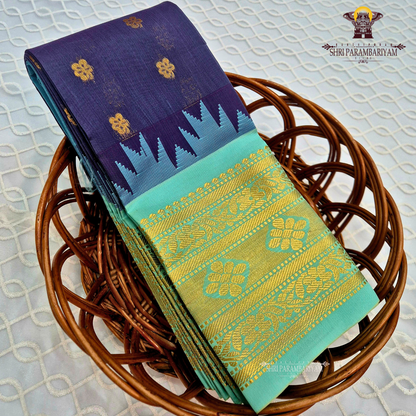 Deep Aubergine or Dark Purple Saree