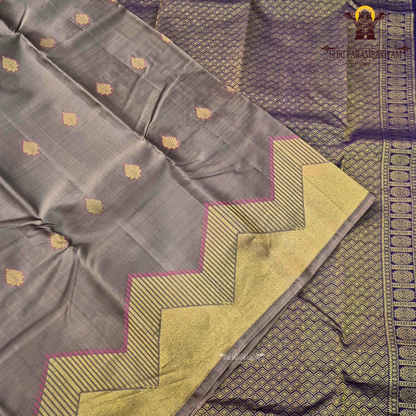 A classy ash brown (smoky taupe Saree