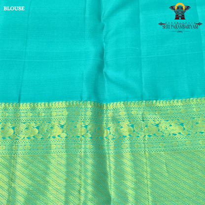 A beautiful turquoise blue shade with elegant self-gold zari Saree