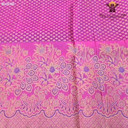A rich lavender purple (soft violet tone) base with elegant silver zari work Saree