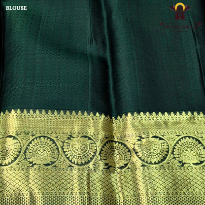 Dark Bottle Green with Rich Antique Gold Zari Saree