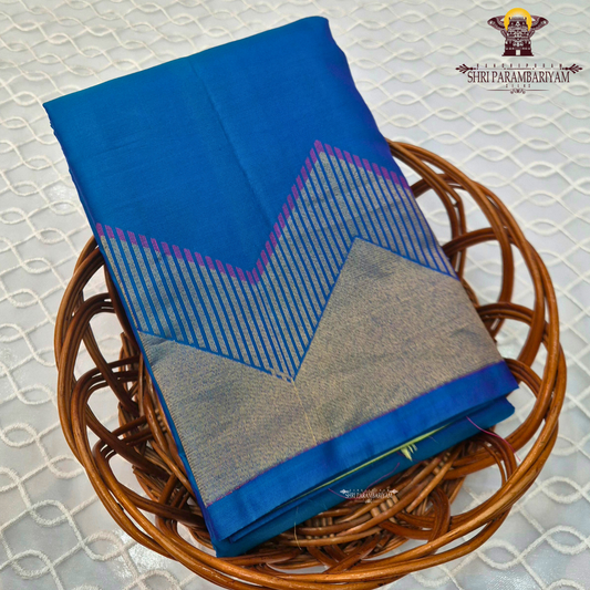 A deep royal blue body that exudes sophistication and grace Saree