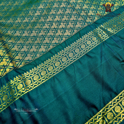 Deep Purple With Emerald Green Fancy Saree