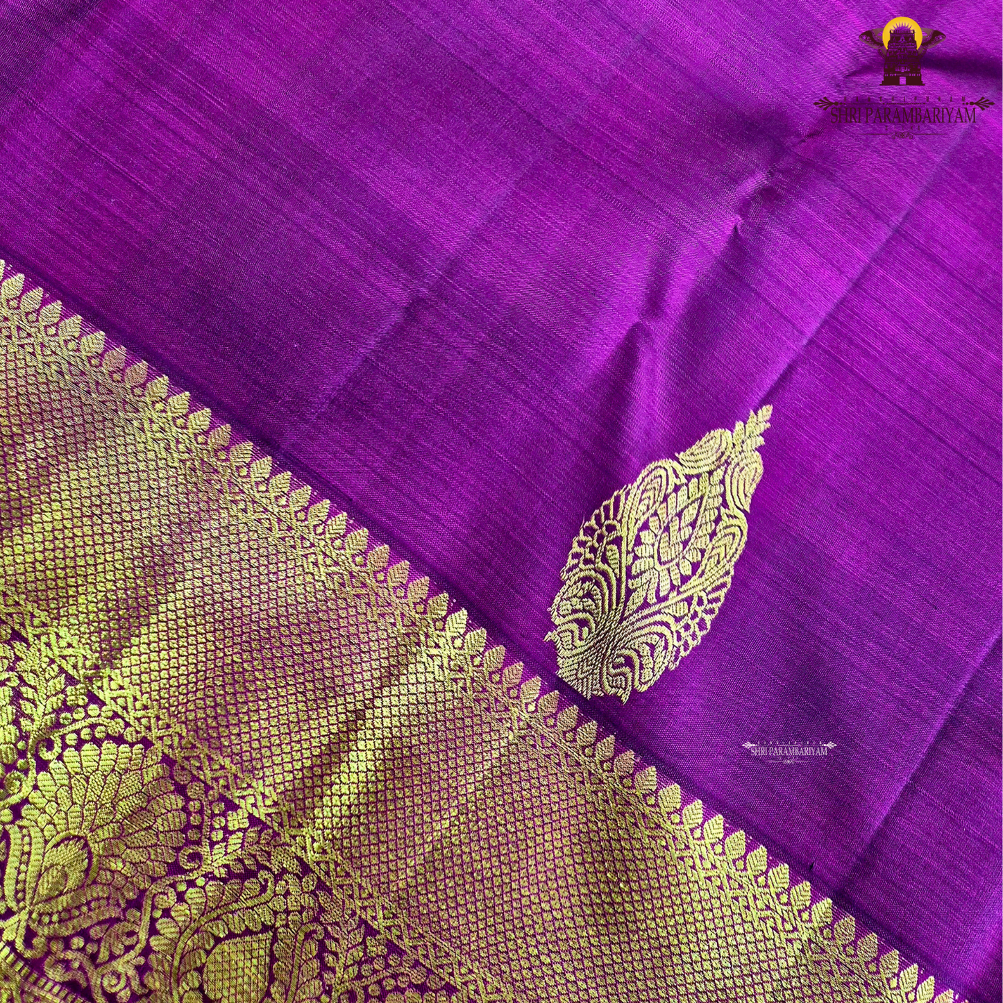A captivating Royal Magenta Purple shade, adorned with an elegant gold zari Saree