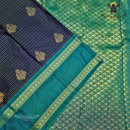 Deep Purple With Emerald Green Fancy Saree