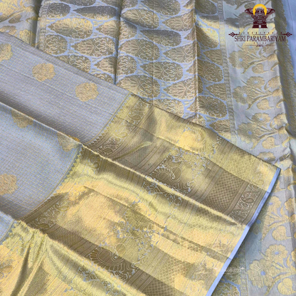 Elegant powder blue (pastel ice blue) shade is beautifully enhanced Saree