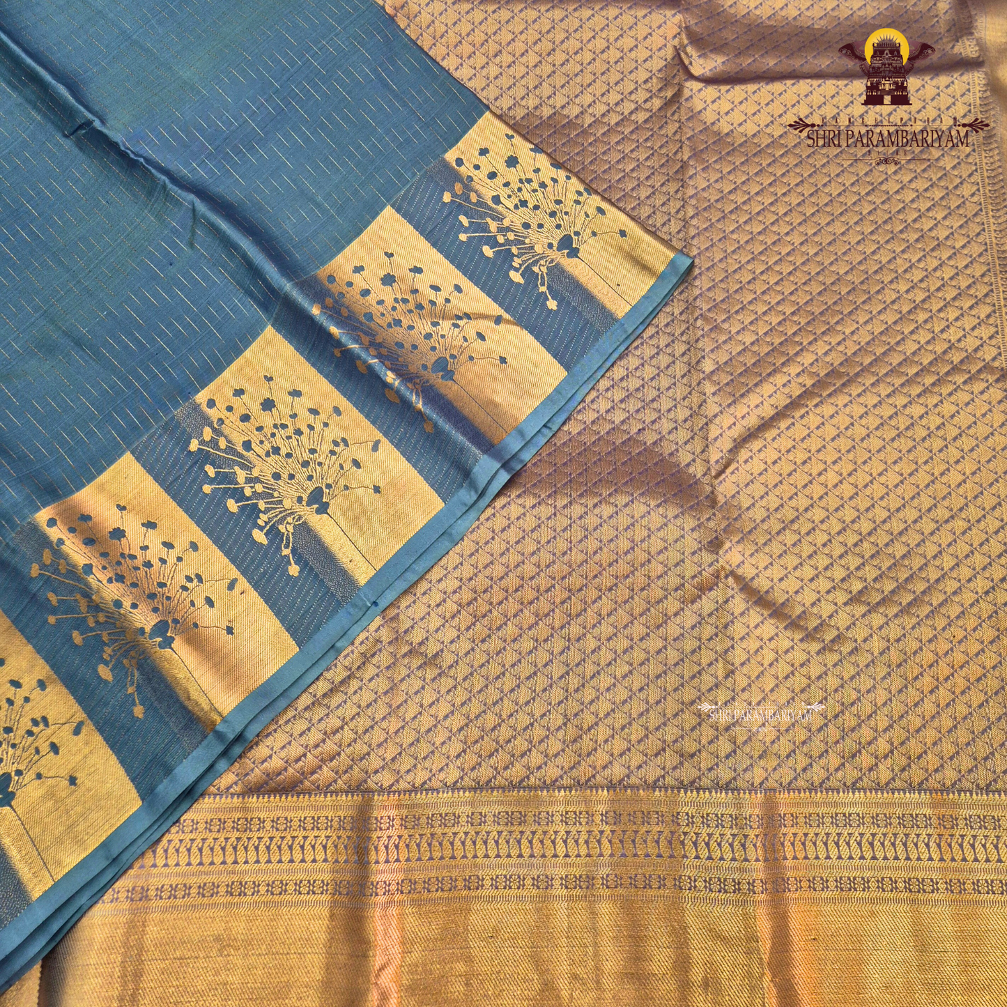 Dusty Blue / Steel Blue Saree
