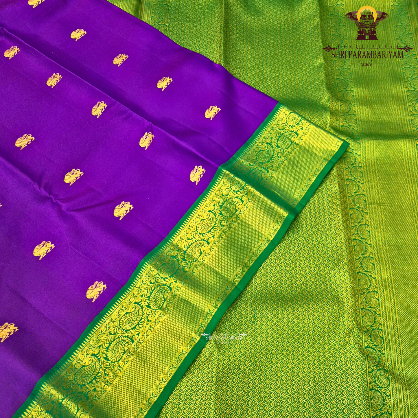 Astunning royal purple body adorned with beautifully woven traditional Saree