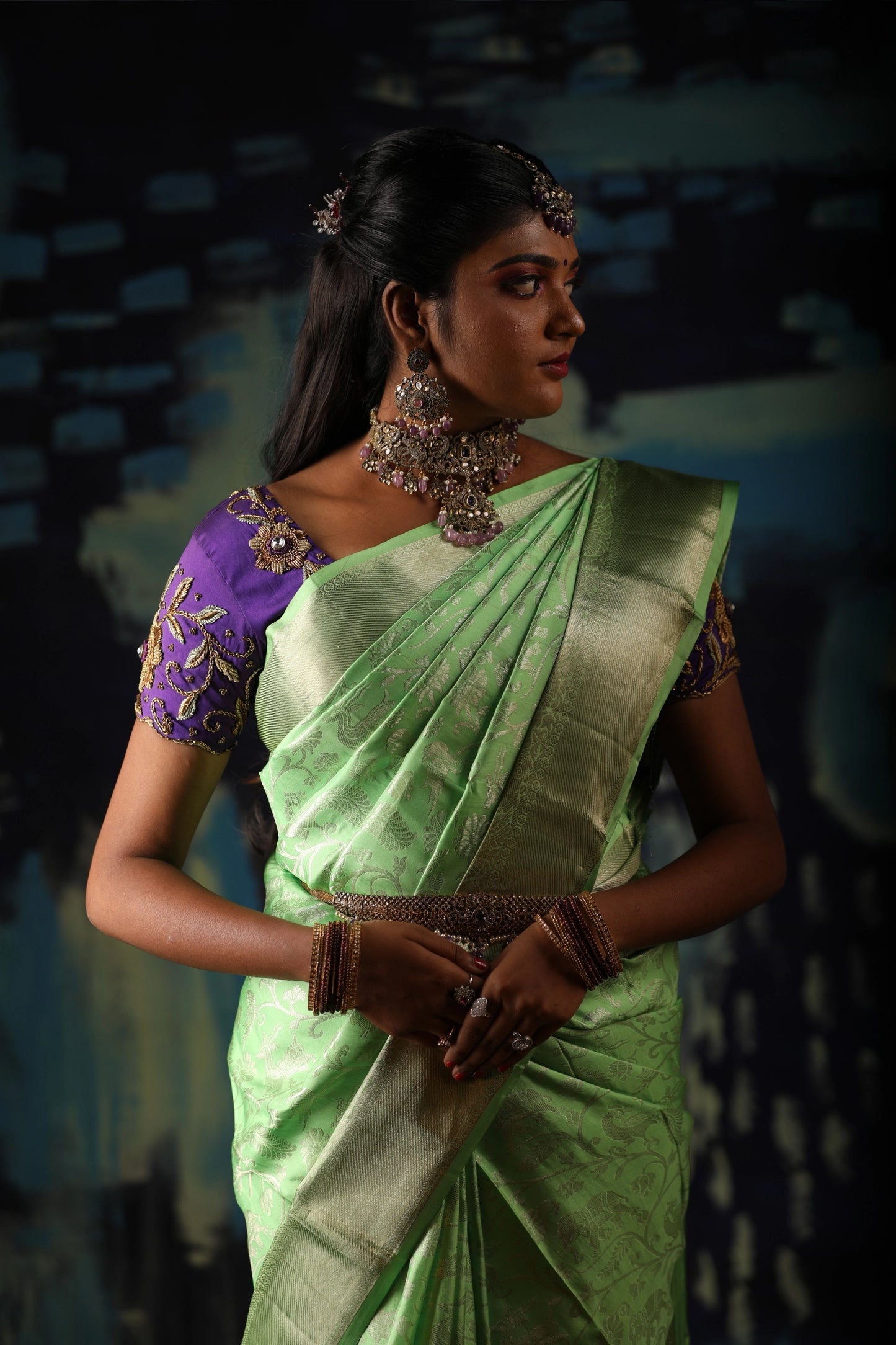 Parrot Green Kanchipuram Elegance
