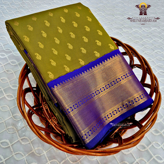 Rich Olive Green / Mehndi Green Saree