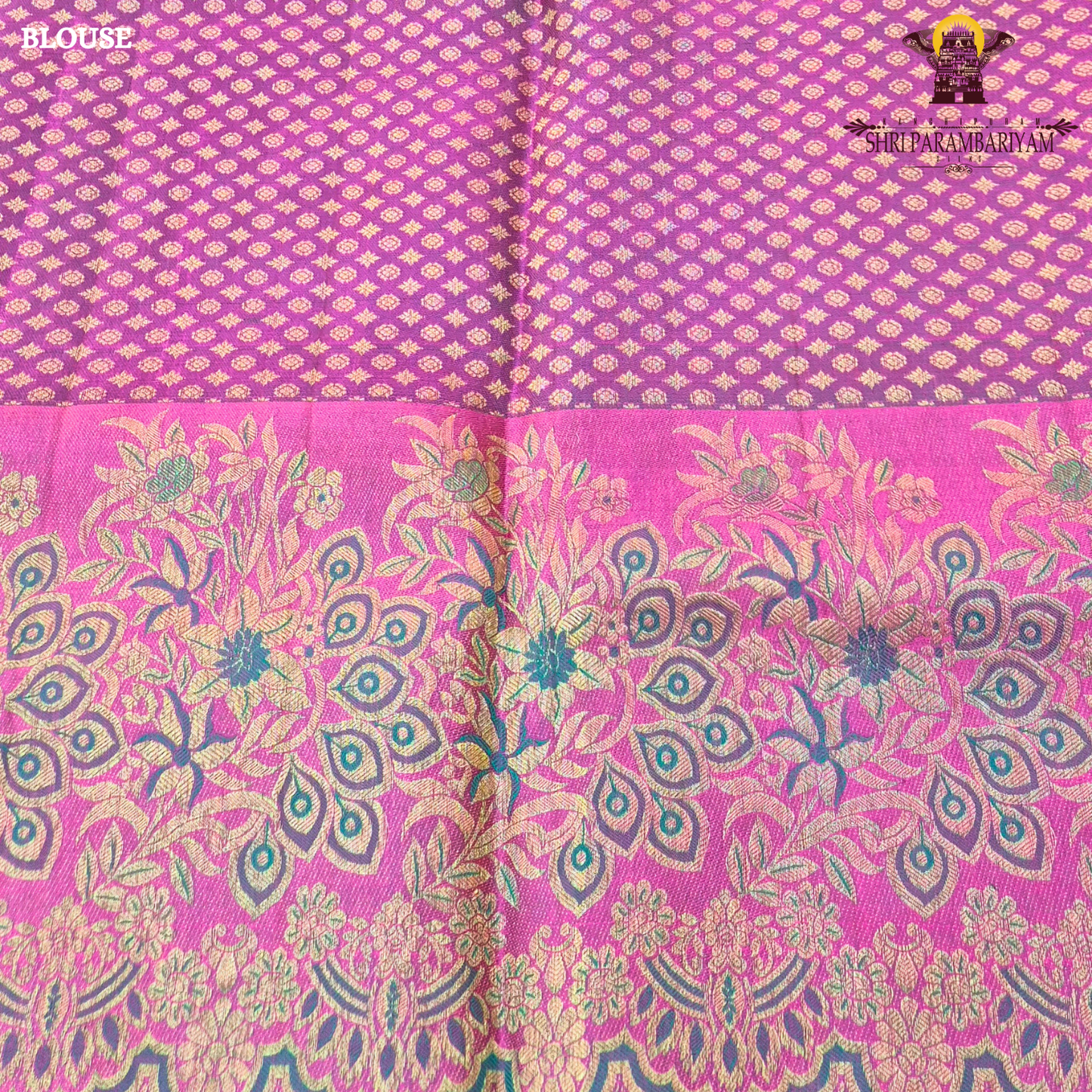 A vibrant peacock green / teal green base with elegant light gold zari work Saree