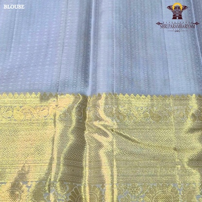 Elegant powder blue (pastel ice blue) shade is beautifully enhanced Saree